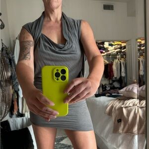 All Saints unique grey mini dress